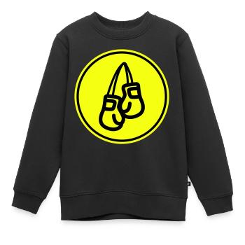 Symbole des gants de boxe - Sweat Premium enfant bio - noir - Devant - AI Model Kid Female (0cm)