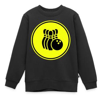 Kegeln Kegel Icon - Kinder Premium Organic Sweatshirt - Schwarz - Vorne - AI Model Kid Female (0cm)