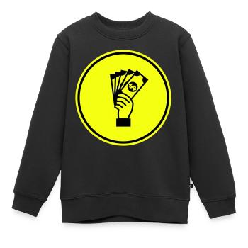 Monnaie Monnaie Silhouette - Sweat Premium enfant bio - noir - Devant - AI Model Kid Female (0cm)