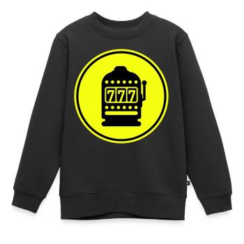 Einarmiger bandit Silhouette icon - Kinder Premium Organic Sweatshirt - Schwarz - Vorne - AI Model Kid Female (0cm)