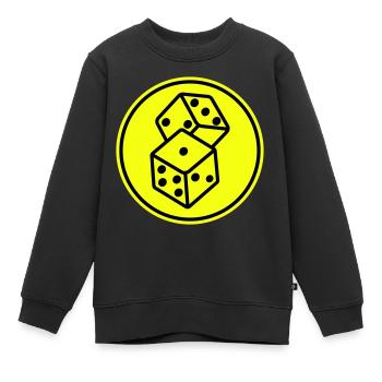 Würfel Casino Symbol - Kinder Premium Organic Sweatshirt - Schwarz - Vorne - AI Model Kid Female (0cm)