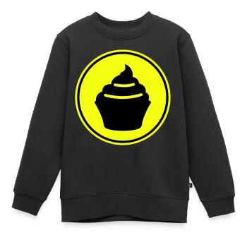 Icône Muffin Silhouette - Sweat Premium enfant bio - noir - Devant - AI Model Kid Female (0cm)