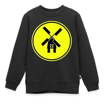 Moulin à vent Ivon Silhouette - Sweat Premium enfant bio - noir - Devant - AI Model Kid Female (0cm)
