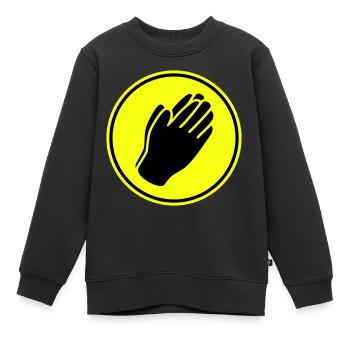 Pray Hands Icon - Kids Premium Organic Sweatshirt - black - Front - AI Model Kid Female (0cm)