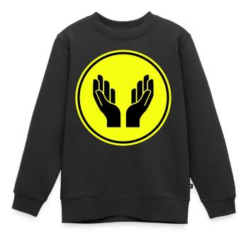 Hände Beten Icon - Kinder Premium Organic Sweatshirt - Schwarz - Vorne - AI Model Kid Female (0cm)
