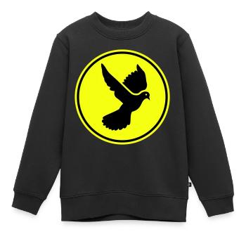 Symbole de la colombe - Sweat Premium enfant bio - noir - Devant - AI Model Kid Female (0cm)