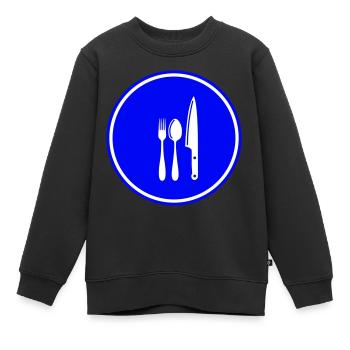 Fork Cutlery - Kids Premium Organic Sweatshirt - black - Front - AI Model Kid Female (0cm)