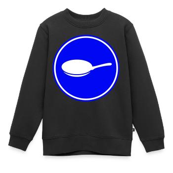 Pfanne Symbol - Kinder Premium Organic Sweatshirt - Schwarz - Vorne - AI Model Kid Female (0cm)