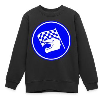Rennfahrer helm - Kinder Premium Organic Sweatshirt - Schwarz - Vorne - AI Model Kid Female (0cm)
