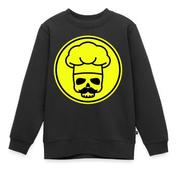 Icône du crâne de cuisinier - Sweat Premium enfant bio - noir - Devant - AI Model Kid Female (0cm)