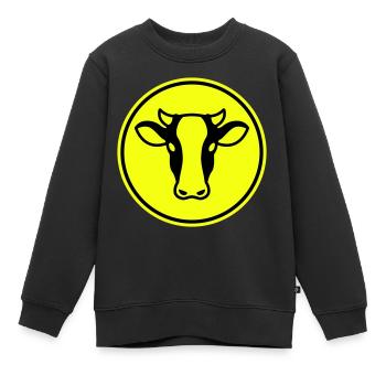 Kuh Kopf - Kinder Premium Organic Sweatshirt - Schwarz - Vorne - AI Model Kid Female (0cm)