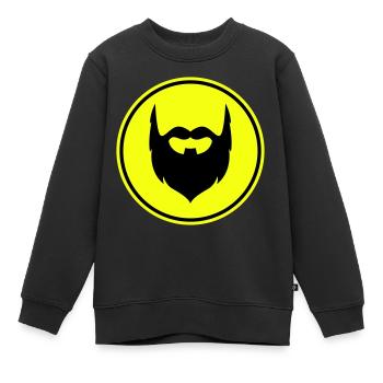 Symbole de barbe - Sweat Premium enfant bio - noir - Devant - AI Model Kid Female (0cm)