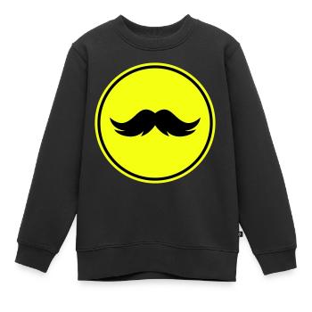 Symbole de moustache - Sweat Premium enfant bio - noir - Devant - AI Model Kid Female (0cm)