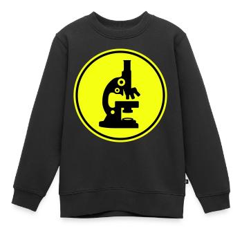 Mikroskop Icon Symbol - Kinder Premium Organic Sweatshirt - Schwarz - Vorne - AI Model Kid Female (0cm)