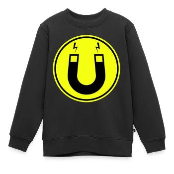 Aimant en fer à cheval - Sweat Premium enfant bio - noir - Devant - AI Model Kid Female (0cm)