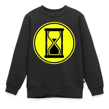 Icône de sablier - Sweat Premium enfant bio - noir - Devant - AI Model Kid Female (0cm)