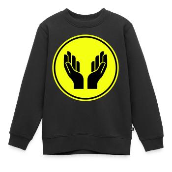 Icône d’icône de mains - Sweat Premium enfant bio - noir - Devant - AI Model Kid Female (0cm)