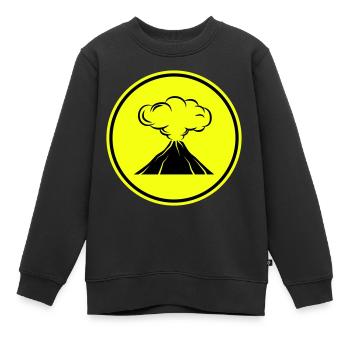 Vulkan icon symbol - Kinder Premium Organic Sweatshirt - Schwarz - Vorne - AI Model Kid Female (0cm)