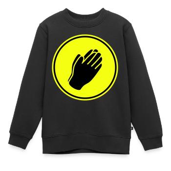 Symbole des mains - Sweat Premium enfant bio - noir - Devant - AI Model Kid Female (0cm)