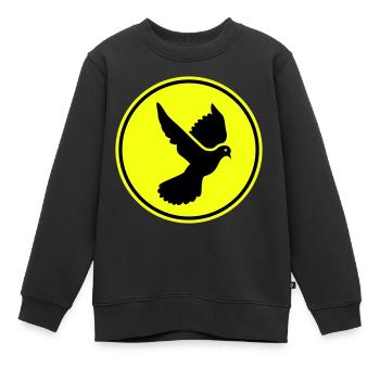Symbole de la colombe - Sweat Premium enfant bio - noir - Devant - AI Model Kid Female (0cm)