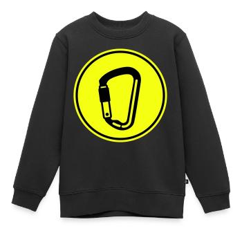 Mousquetons d’équipement d’escalade - Sweat Premium enfant bio - noir - Devant - AI Model Kid Female (0cm)