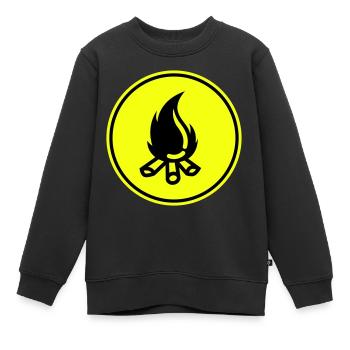 Campfire symbol - Kids Premium Organic Sweatshirt - black - Front - AI Model Kid Female (0cm)