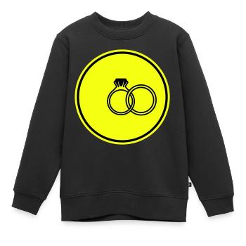 Eheringe symbol - Kinder Premium Organic Sweatshirt - Schwarz - Vorne - AI Model Kid Female (0cm)