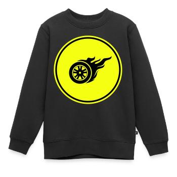 Incendie de pneus - Sweat Premium enfant bio - noir - Devant - AI Model Kid Female (0cm)