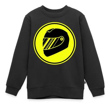 Rennfahrer helm racing - Kinder Premium Organic Sweatshirt - Schwarz - Vorne - AI Model Kid Female (0cm)