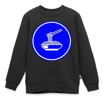 Symbole spaghetti - Sweat Premium enfant bio - noir - Devant - AI Model Kid Female (0cm)