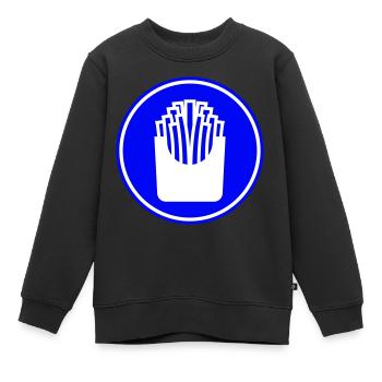 Pommes fast food symbol - Kinder Premium Organic Sweatshirt - Schwarz - Vorne - AI Model Kid Female (0cm)