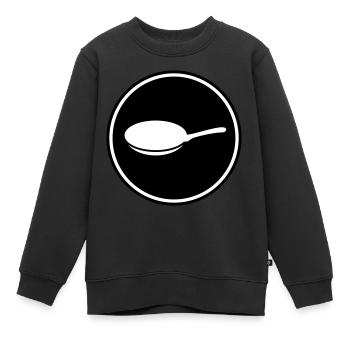 Pfanne Symbol - Kinder Premium Organic Sweatshirt - Schwarz - Vorne - AI Model Kid Female (0cm)