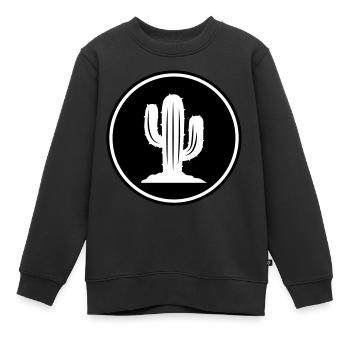 Symbole de cactus - Sweat Premium enfant bio - noir - Devant - AI Model Kid Female (0cm)