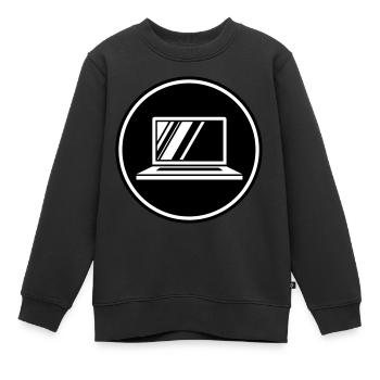 Icône de l’ordinateur portable - Sweat Premium enfant bio - noir - Devant - AI Model Kid Female (0cm)