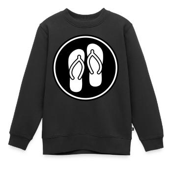 Icône de tongs - Sweat Premium enfant bio - noir - Devant - AI Model Kid Female (0cm)