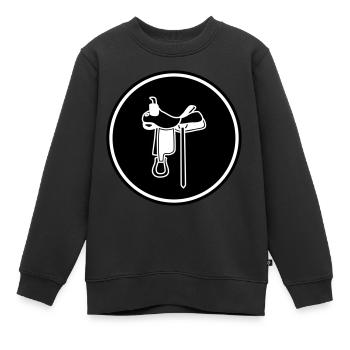 Sattel Symbol - Kinder Premium Organic Sweatshirt - Schwarz - Vorne - AI Model Kid Female (0cm)