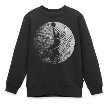 Basketball en fauteuil roulant - Sweat Premium enfant bio - noir - Devant - AI Model Kid Female (0cm)