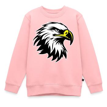 Adler Kopf Silhouette - Kinder Premium Organic Sweatshirt - Rosa - Vorne - AI Model Kid Female (0cm)