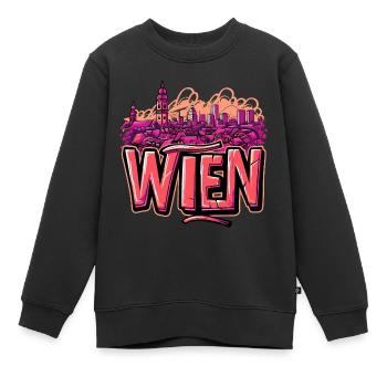 Vienne, Autriche, Capitale, graffiti - Sweat Premium enfant bio - noir - Devant - AI Model Kid Female (0cm)