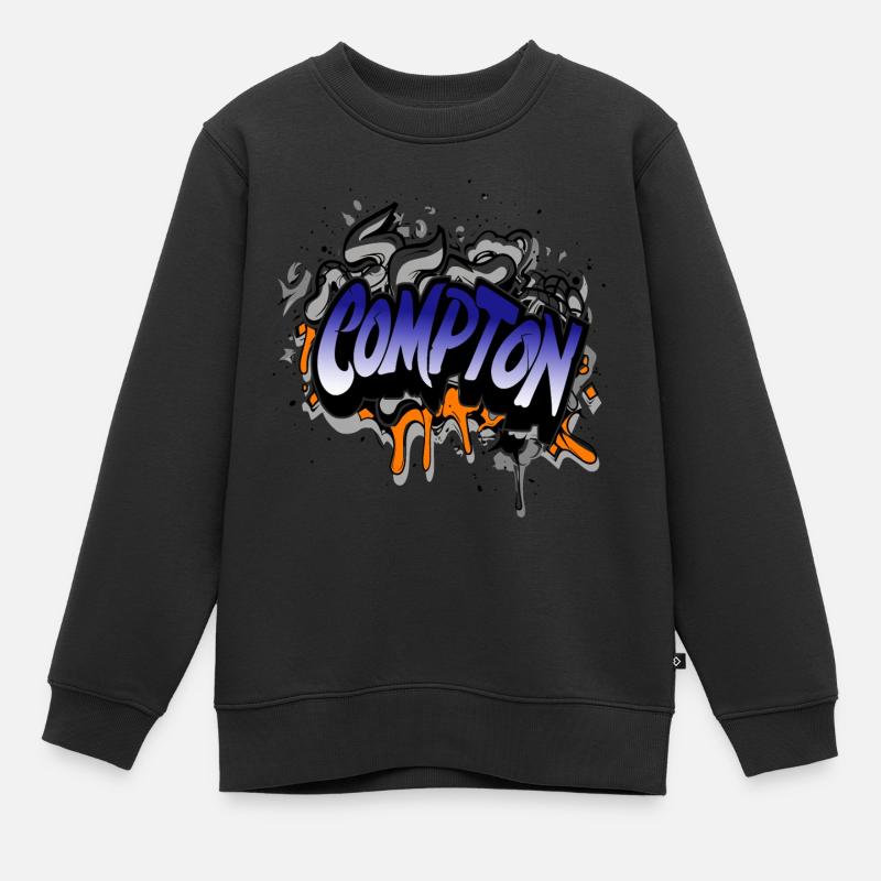 Compton Straight Hiphop Graffiti - Kids Premium Organic Sweatshirt - black