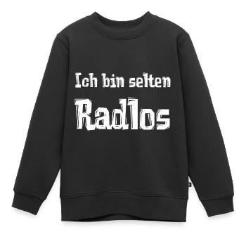 Ich bin selten Radlos - Kinder Premium Organic Sweatshirt - Schwarz - Vorne - AI Model Kid Female (0cm)