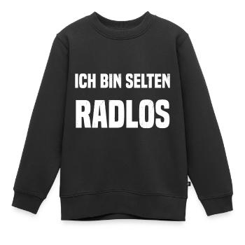 Ich bin selten Radlos - Kinder Premium Organic Sweatshirt - Schwarz - Vorne - AI Model Kid Female (0cm)
