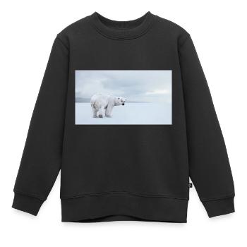 Majestätischer Eisbär in der Arktis 🐻❄️ - Kinder Premium Organic Sweatshirt - Schwarz - Vorne - AI Model Kid Female (0cm)