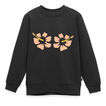 Blume pastell Blume Blumen pastell Blumen Hibiskus - Kinder Premium Organic Sweatshirt - Schwarz - Vorne - AI Model Kid Female (0cm)