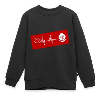 Apnoe Tauchen Puls Herz - Kinder Premium Organic Sweatshirt - Schwarz - Vorne - AI Model Kid Female (0cm)