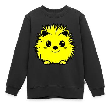 Hérisson, Animal, Bébé - Sweat Premium enfant bio - noir - Devant - AI Model Kid Female (0cm)