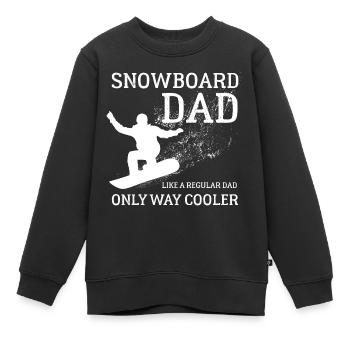 Snowboard Papa, Halfpipe, Sports d’hiver, Vacances au ski - Sweat Premium enfant bio - noir - Devant - AI Model Kid Female (0cm)