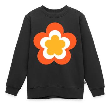 70er Jahre Blume Hippie Festival Kostüm - Kinder Premium Organic Sweatshirt - Schwarz - Vorne - AI Model Kid Female (0cm)