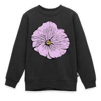 Blume pastell Blume Blumen pastell Blumen flieder - Kinder Premium Organic Sweatshirt - Schwarz - Vorne - AI Model Kid Female (0cm)