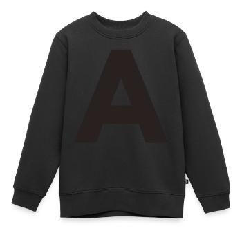 A - Sweat Premium enfant bio - noir - Devant - AI Model Kid Female (0cm)
